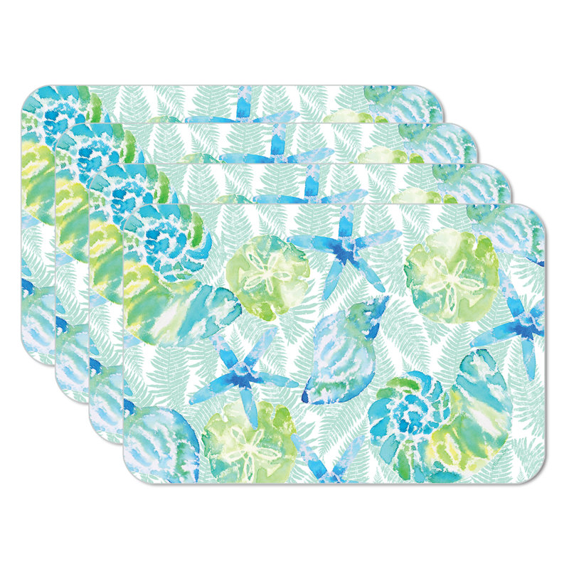 Ensemble de 4 napperons en plastique CounterArt Isla Mona Coastal