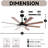 65 in. 8-Blade Black Finish Low Profile Downrod Crystal Ceiling Fan with Integrated LED, Two-Toned Blades-2037360252