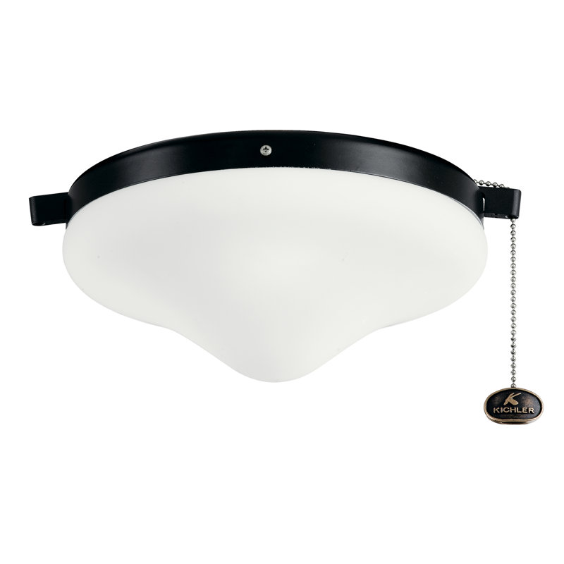 10.25'' 2 - Light LED Schoohouse Ceiling Fan Light Kit, Satin Black