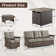 Deb 6-Pieces Outdoor Wicker Patio Conversation Set with Fire Pit Table and Ottomans
