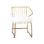 Chaise rembourrée à dossier à lattes blanche