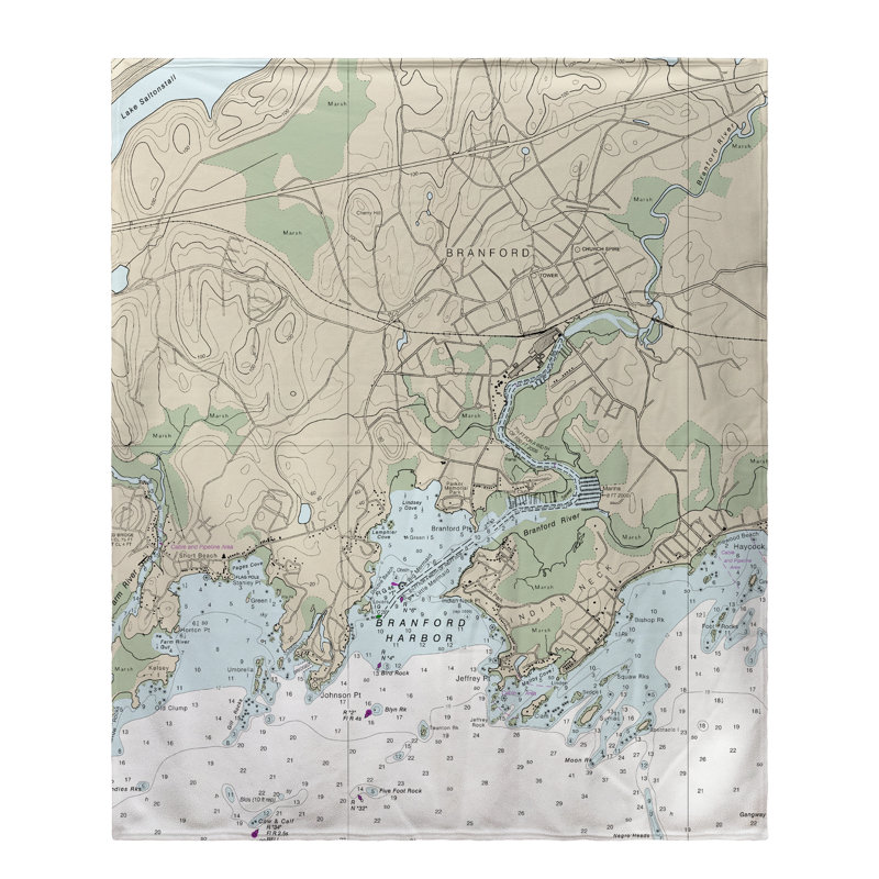 Nautical Map Throw Blanket