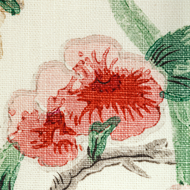 Gastaud 100% Linen Fabric, Red/Green