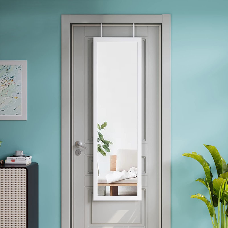 Hazal Metal Flat Wall Mirror, White