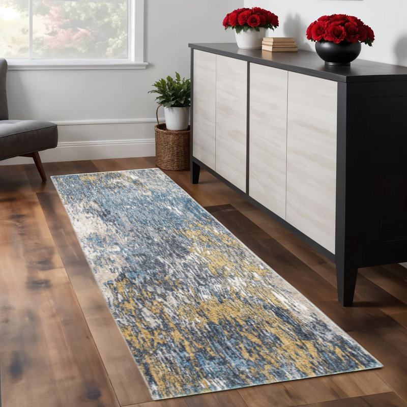 Abstract Indoor Rug, Runner 2' x 7'