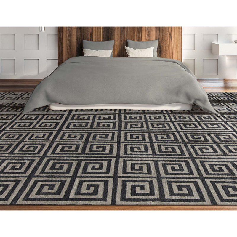 Windsom Geometric Area Rug in Charcoal