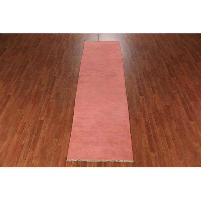Tapis de couloir moderne rose clair Gabbeh 3 x 10