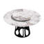 Table de salle à manger 59,01 po ronde avec plateau en marbre artificiel et base en métal noir, 6 à 8 personnes, disque rotatif blanc de 31,5 po, chaleur anticorrosion - sièges en fer, surface rotative
