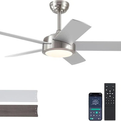 46" Modern Ceiling Fan With Lights And Remote