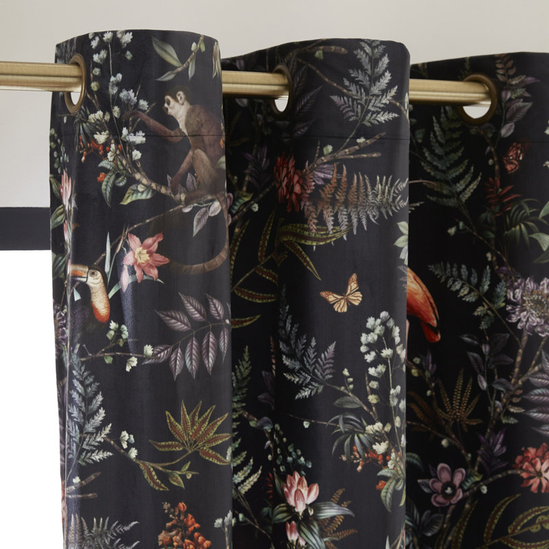 Room Darkening Curtain Single Panel, Width 200 x Drop 268 cm
