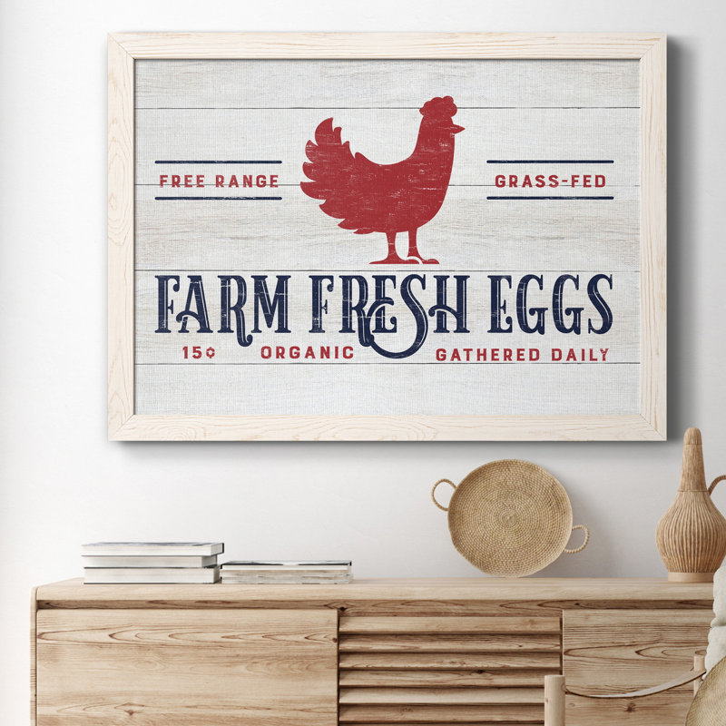 «Farm Fresh Eggs», reproduction d'impression sur toile, Blanc, H 31,5 po x l 23,5 po x P 1,5 po
