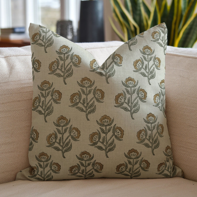 Linen Pillow Cover, Square, 22"H x 22"W, Chui-Mui Floral