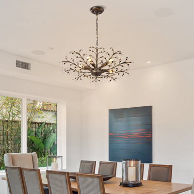 Vintage Bronze Tree Branch Crystal Chandelier - Dual Mount (ceiling/hanging) For Bedroom/living Room