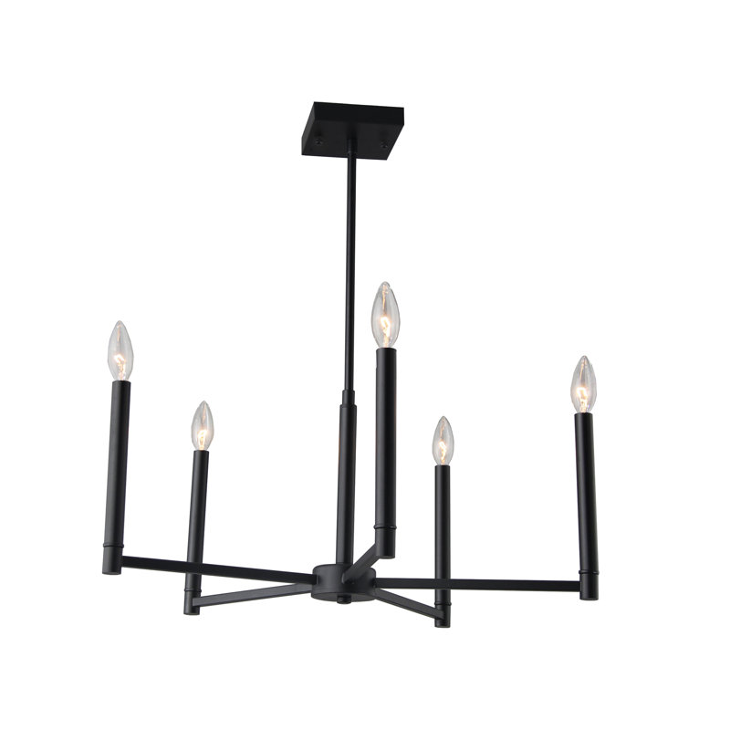 Lustre 5 lumières au fini noir mat