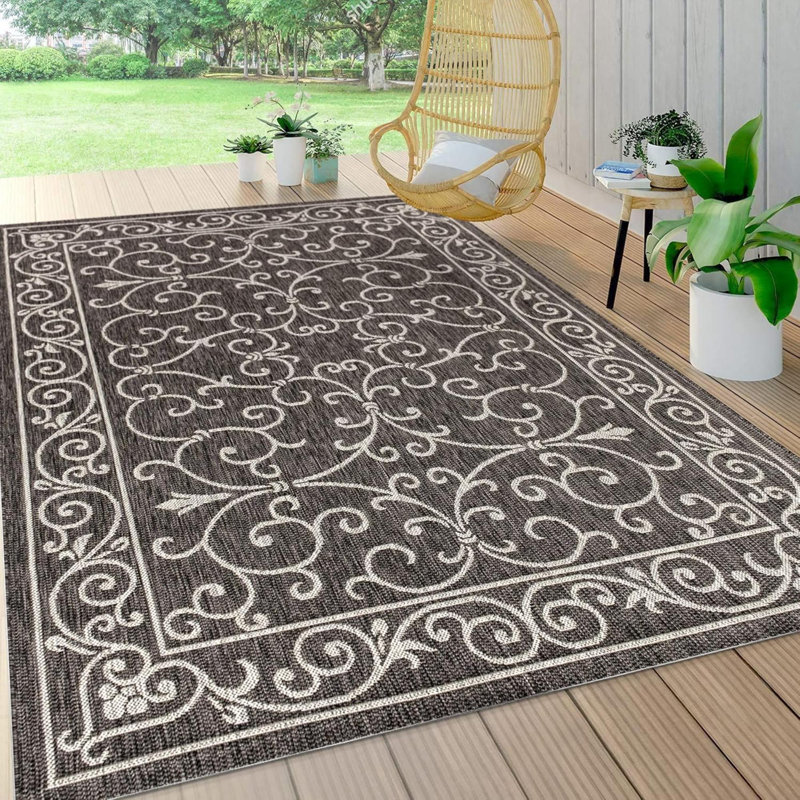 Tapis texturé rétro pour l'extérieur, filigrane, Charleston