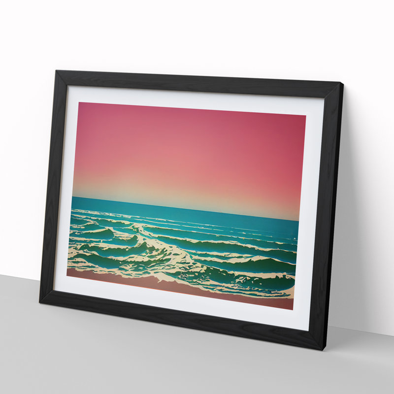 XH1022-7552X Rose Beach Vol.3 - Single Picture Frame Painting, Black , 34cm H x 46cm W x 2cm D