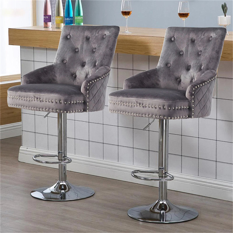 Tabouret pivotant à hauteur réglable Danyelle, Gray