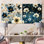 «Blue and Ivory Coastal Elegance Floral» - ensemble de 2 verres muraux en acrylique