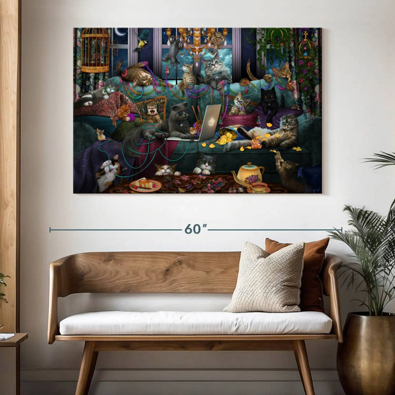 Brampt Quarantine Cats, 34" H x 51" W