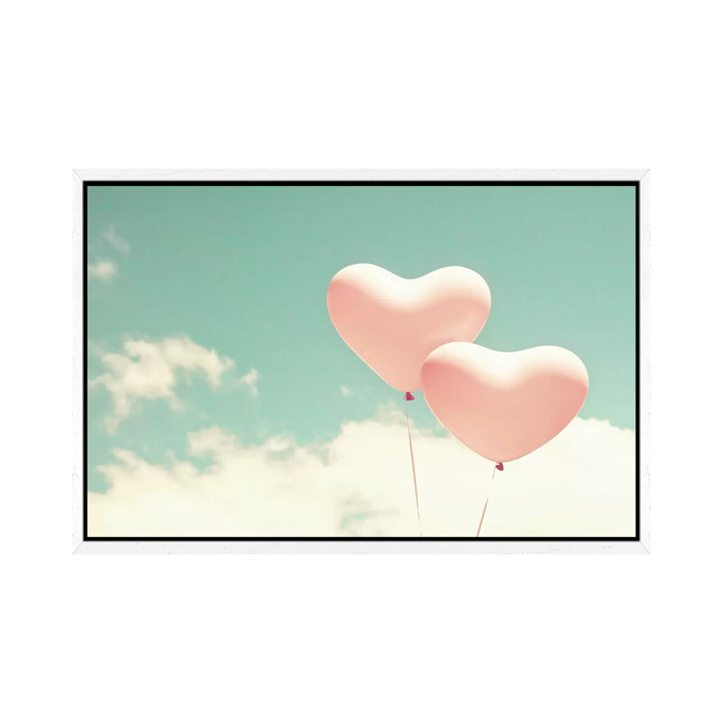Happy Love by Caroline Mint - Print on Canvas, 66.04 cm H x 45.72 cm W, White Framed