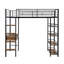 Lit mezzanine avec bureau et tablettes, noir-1688054807
