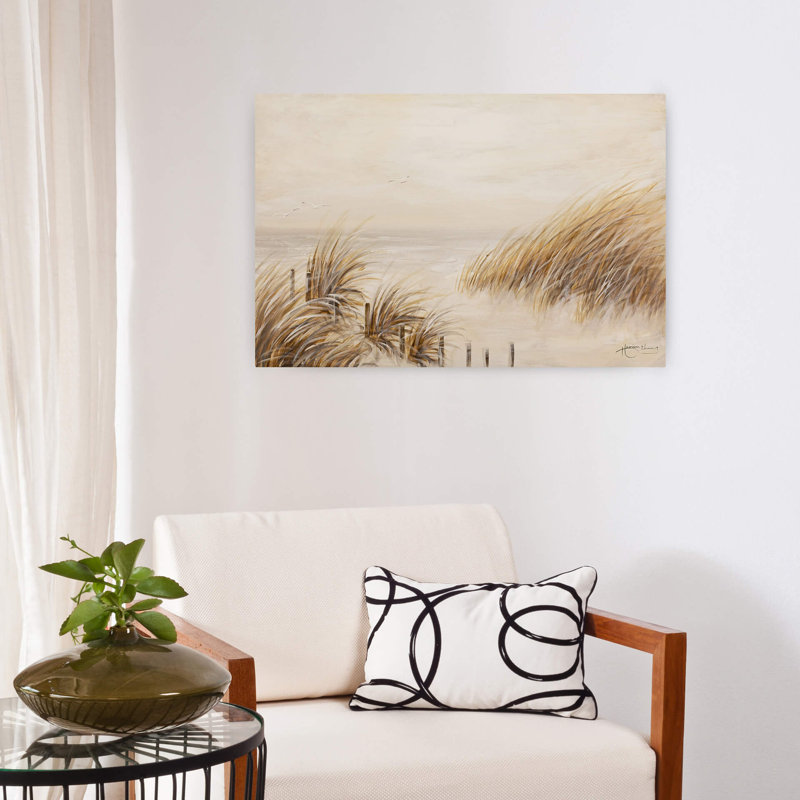 Hand-Painted Canvas Painting On The Beach
