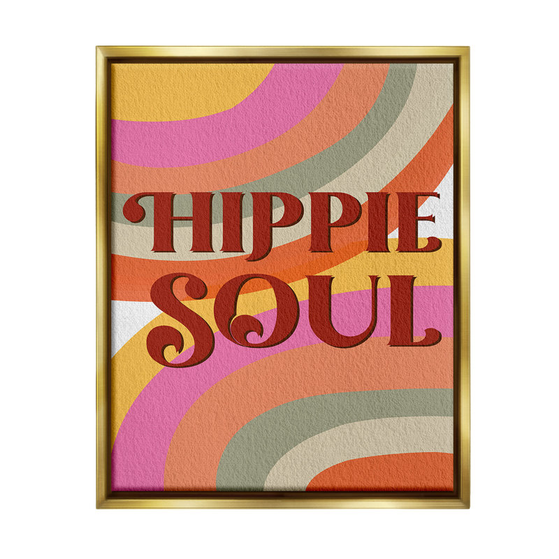 "Hippie Soul Patterned" par Regina Moore sur toile, Cadre flottant métallique doré, H 21 po x l 17 po