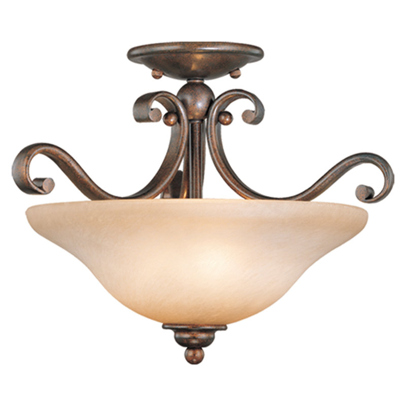 Macalla Glass Semi Flush Mount, Royal Bronze