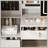 Vanity Desk Set with Sliding Lighted Mirror, Makeup Dressing Table with 4 Drawers & 9 Storage Spaces, Hidden Compartments and Cushioned Stool, White Beauty Furniture for Bedroom