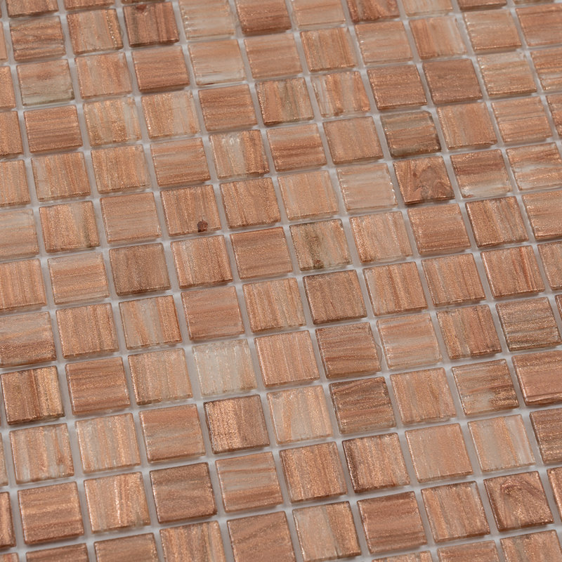 Carreau de mosaïque pour mur et plancher en verre brun cuivré brillant 12 po x 12 po Celestial (paquet de 20 pieds carrés) (paquet de 20)