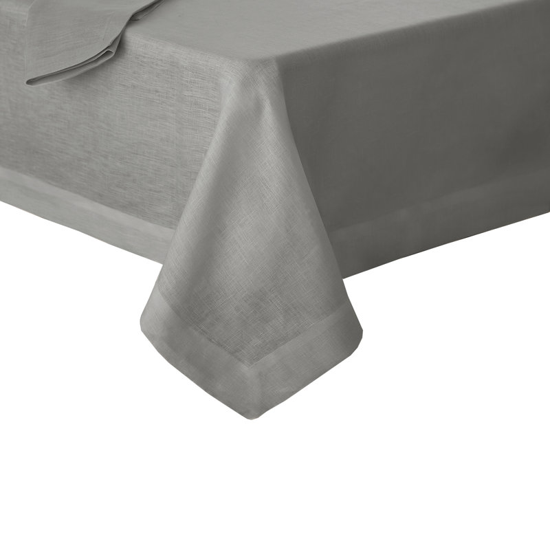La Classica Solid Color Linen Tablecloth, Gray, 70" L x 70" W