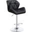 2 tabourets de bar contemporains - Revêtement noir confortable, élégant piédestal en métal avec capitonnage élégant et base pour une salle à manger moderne et polyvalente-2139088828