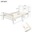Lit plateforme simple en bois massif avec tête de lit attrayante-187737152