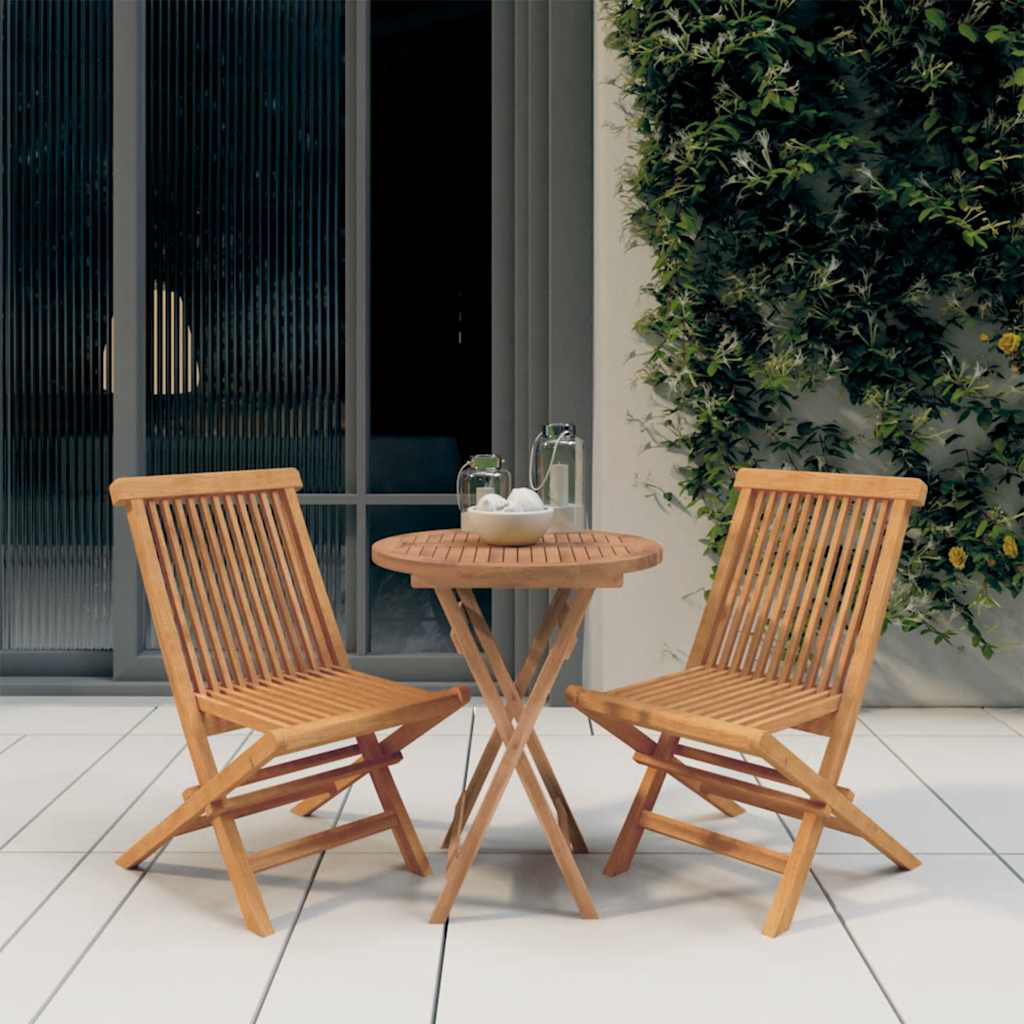 Martinsdale 2 - Person Teak Patio Dining Set with Round Table