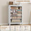 Commode de 31,5 po de largeur pour chambre à coucher, 5 tiroirs, commode en bois avec poignées en métal, commode pour garde-robe