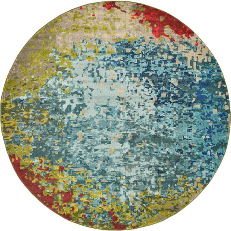 Abstract Indoor Rug, Round 8'