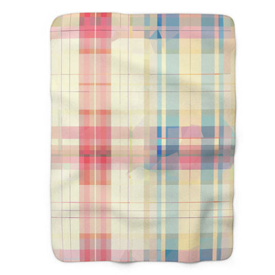 Watercolor Checks - Couverture sherpa de qualité supérieure 1 pièce