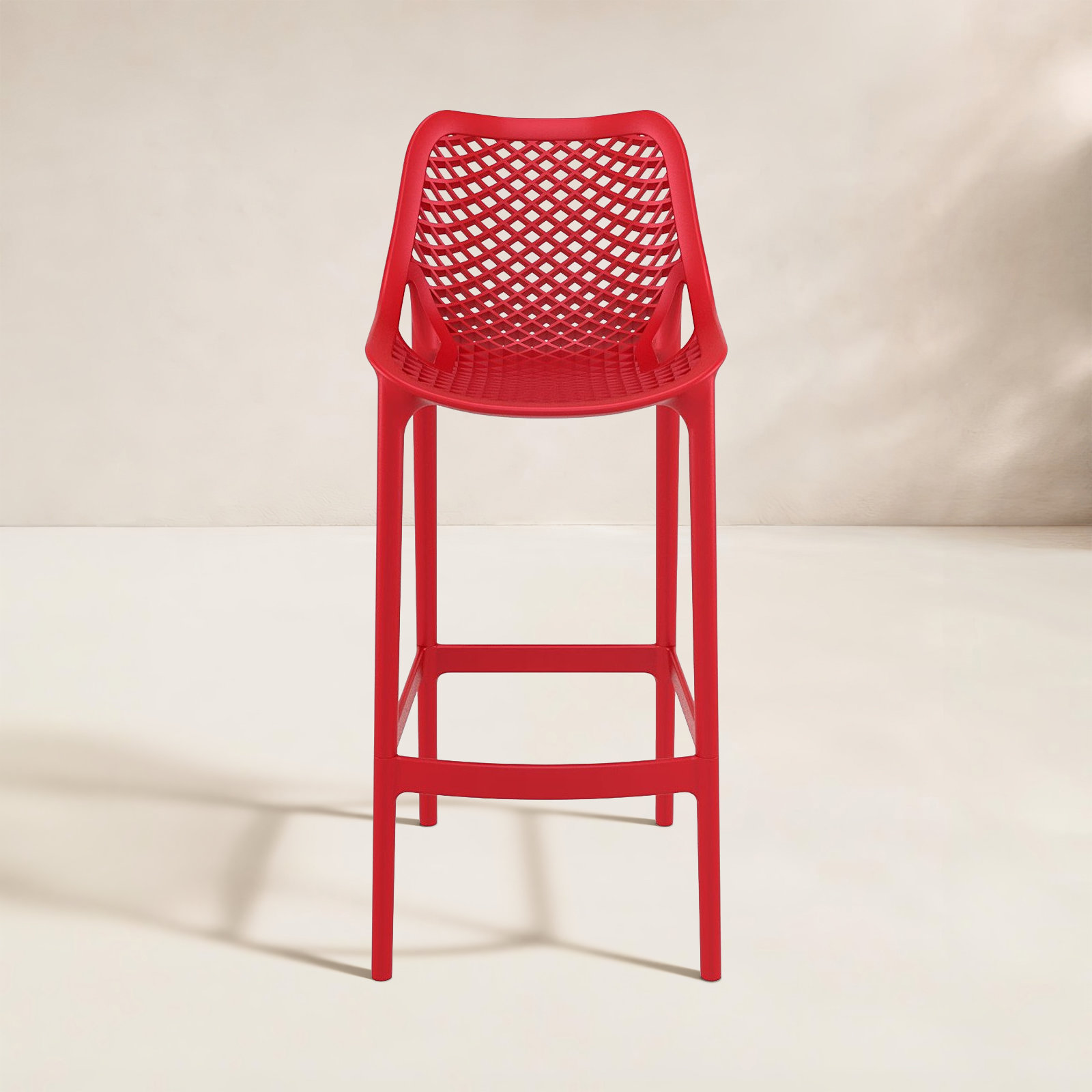 Farrah Patio Bar Stool, Red, 25.6"
