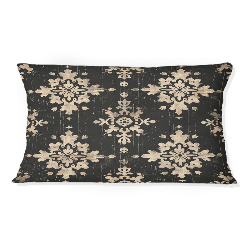 Black Rustic Elegance I - Country Pillow, Rectangular, 12"H x 20"W