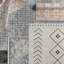 Tapis géométrique lavable à la machine Phoebe crème / ardoise foncé-1189696763