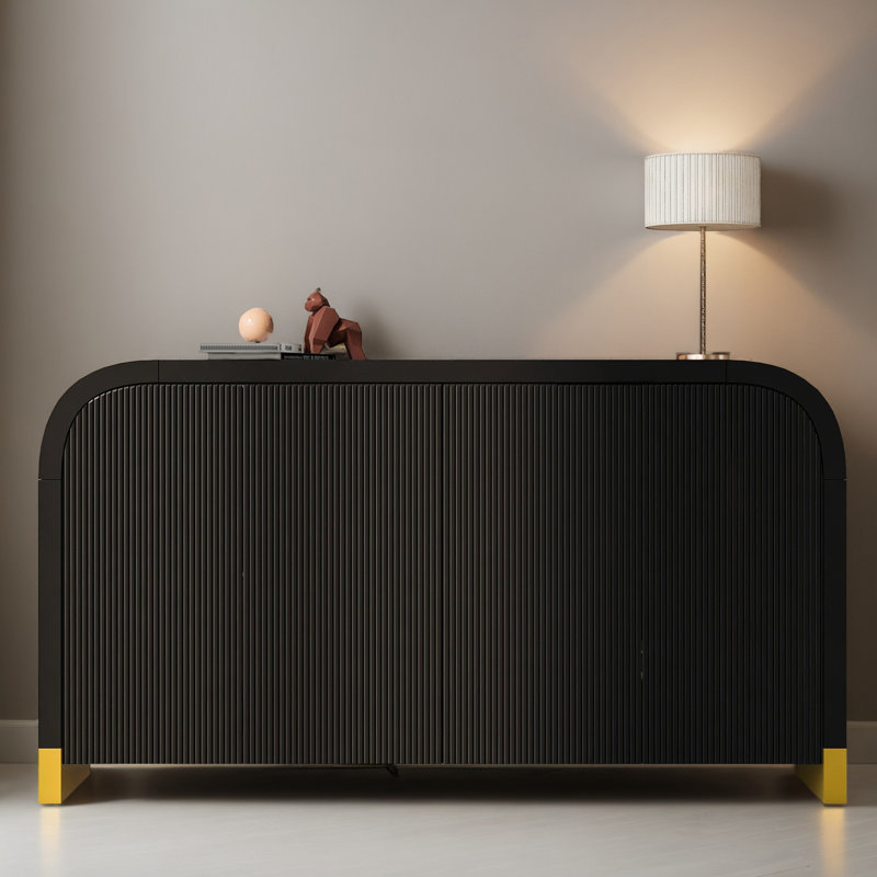 60" Console Table Entryway Sideboard for Hallway Living Room, Black