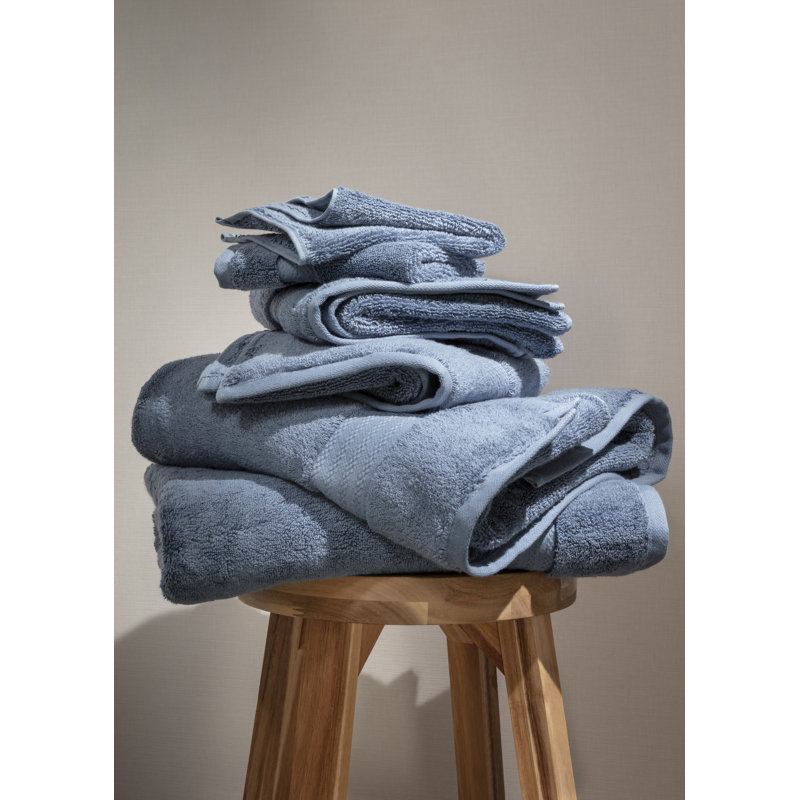 6 Piece 100% Organic Cotton Towel Set, Dark Blue