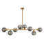 Lustre linéaire à 8 lumières de style lustre moderne pour salle à manger et îlot de cuisine