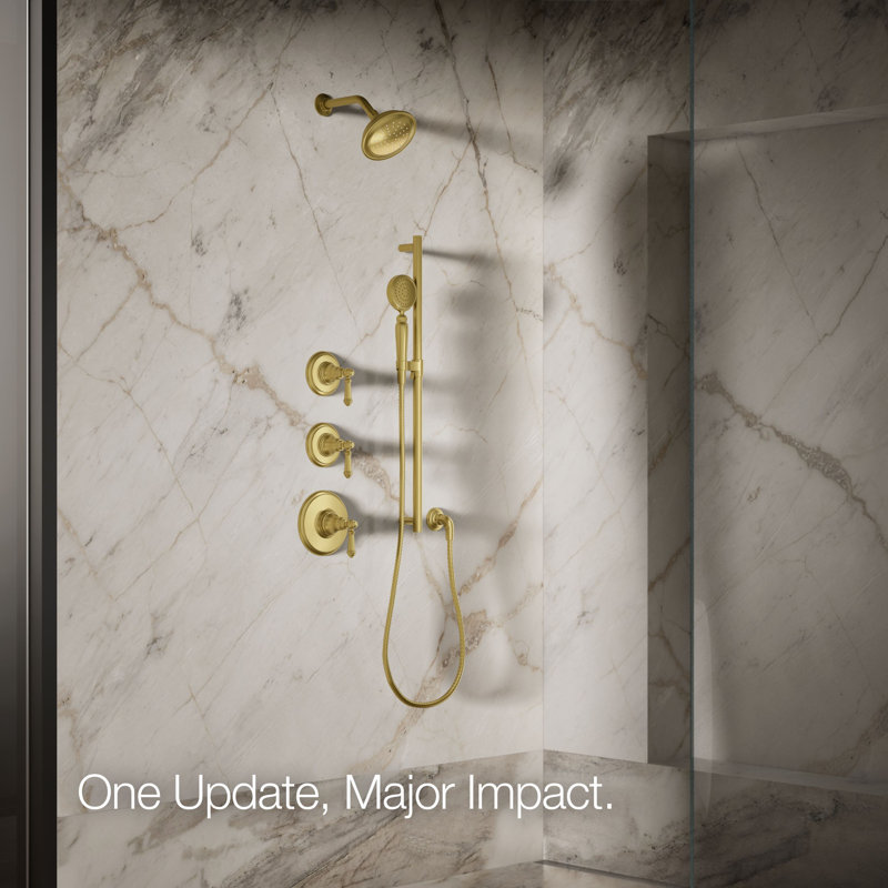 Artifacts Standard Fixed Shower Head with Katalyst Spray, Vibrant Brushed Moderne Brass