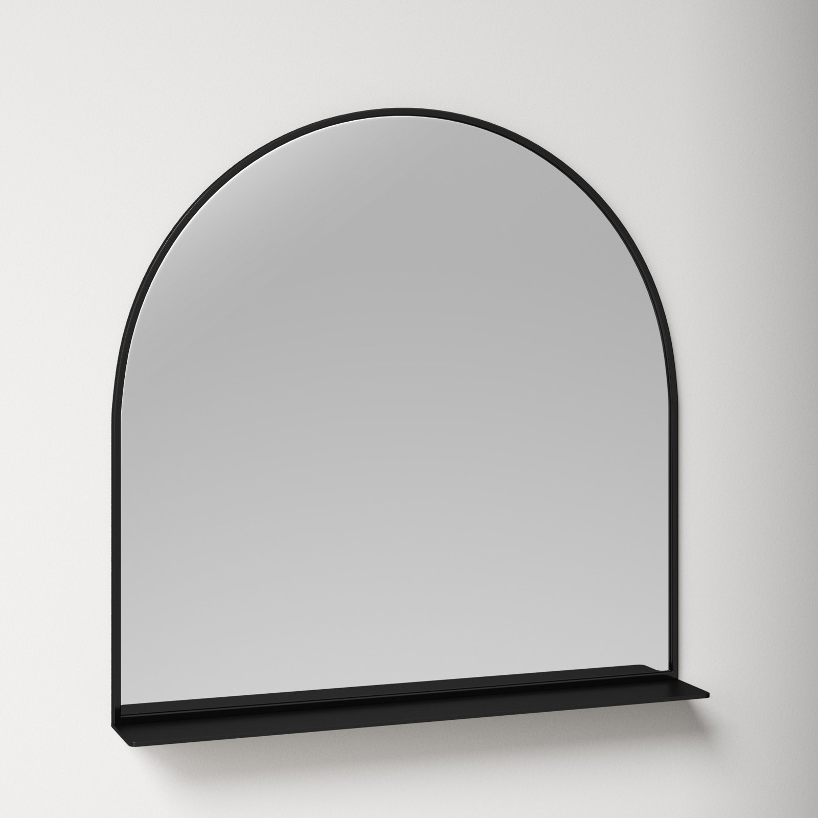 Keelin Metal Arch Wall Mirror with Shelves