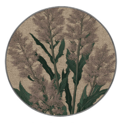 Machine Washable Botanical Gray Area Rug