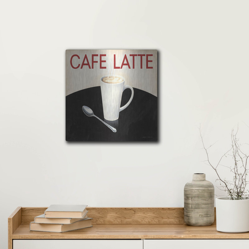 Art mural en métal Red Barrel Studio® «Cafe Moderne 1» par Marco Fabiano, H 12 po x l 12 po