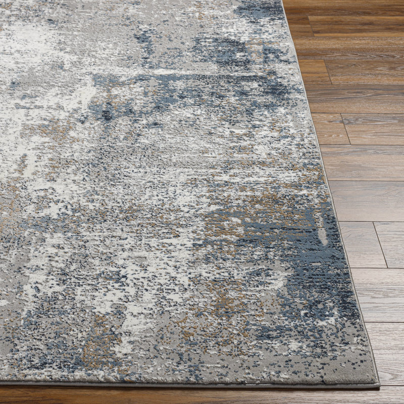 Quanna Abstract Machine Woven Polyester Area Rug, Rectangle 10' x 14'