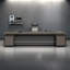 Bureau de luxe gris moderne, bureau avec casiers, bureau d'ordinateur