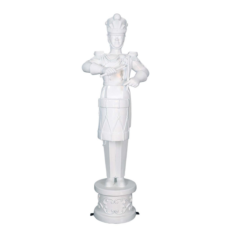 Soldat jouant du tambour (blanc métallique)